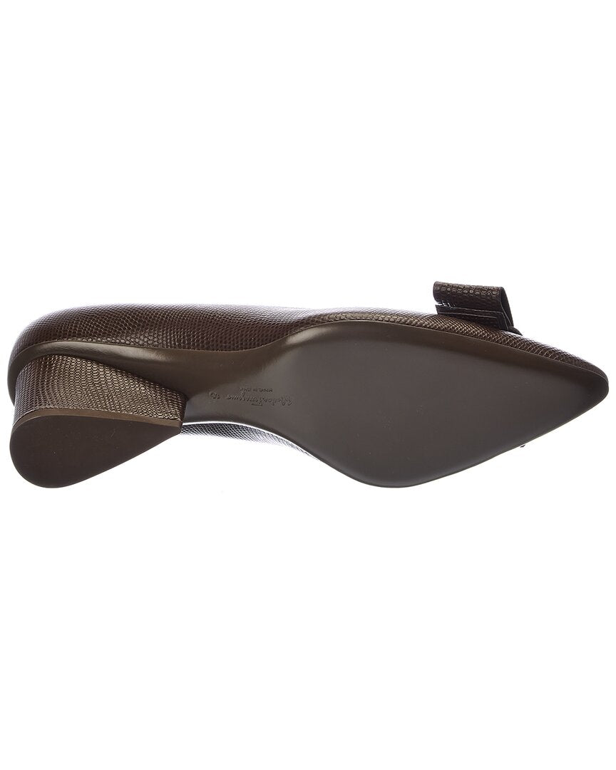 Туфли-лодочки Ferragamo Viva Leather Salvatore Ferragamo, зеленый — фото 4