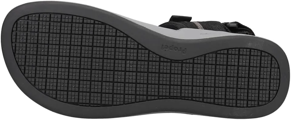 Сандалии Propét Mens Eli Strap Backstrap Casual - черные, черный/серый — фото 4