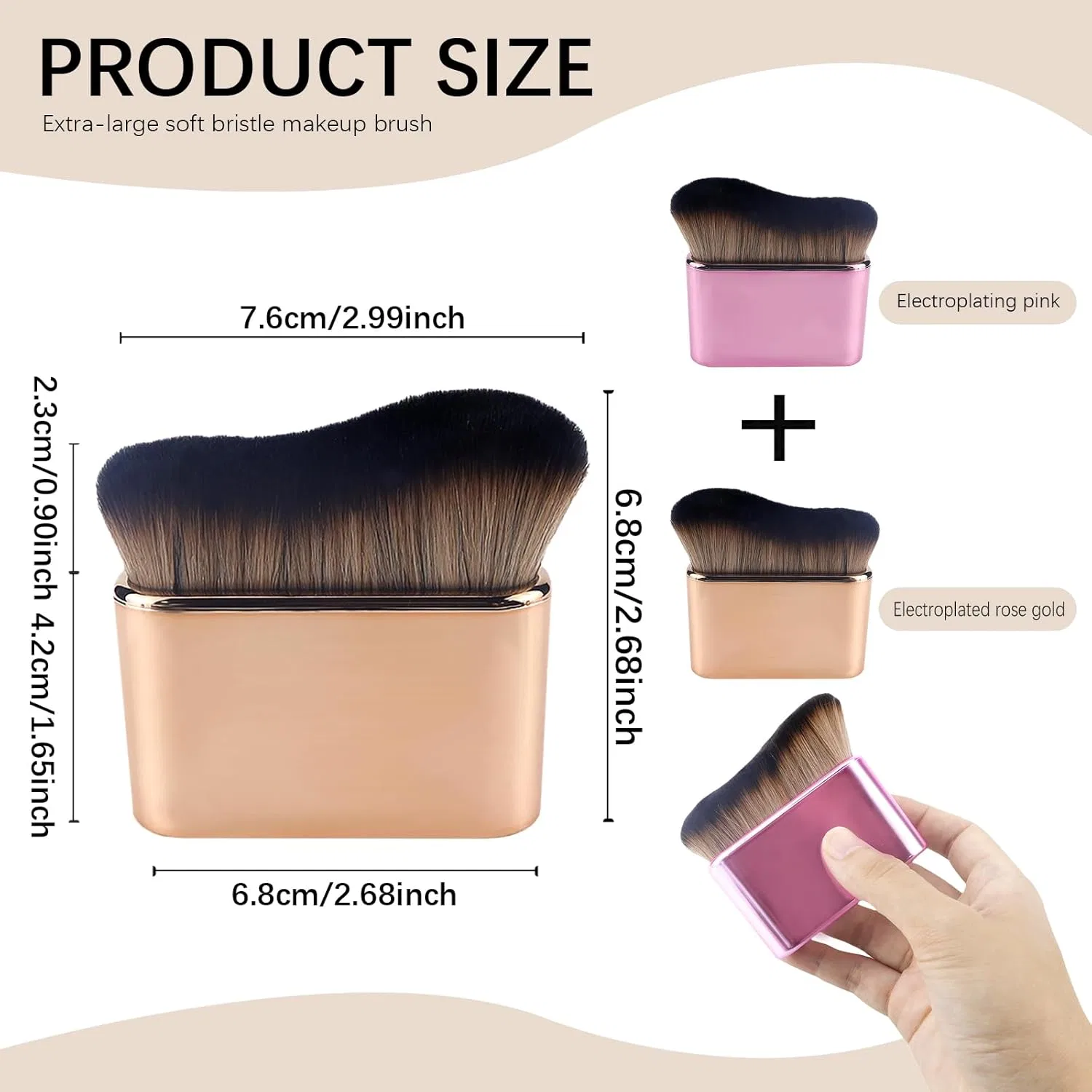 Кисть для автозагара Body Make Brush EMYVSVO 2 шт розово-золотой — фото 2