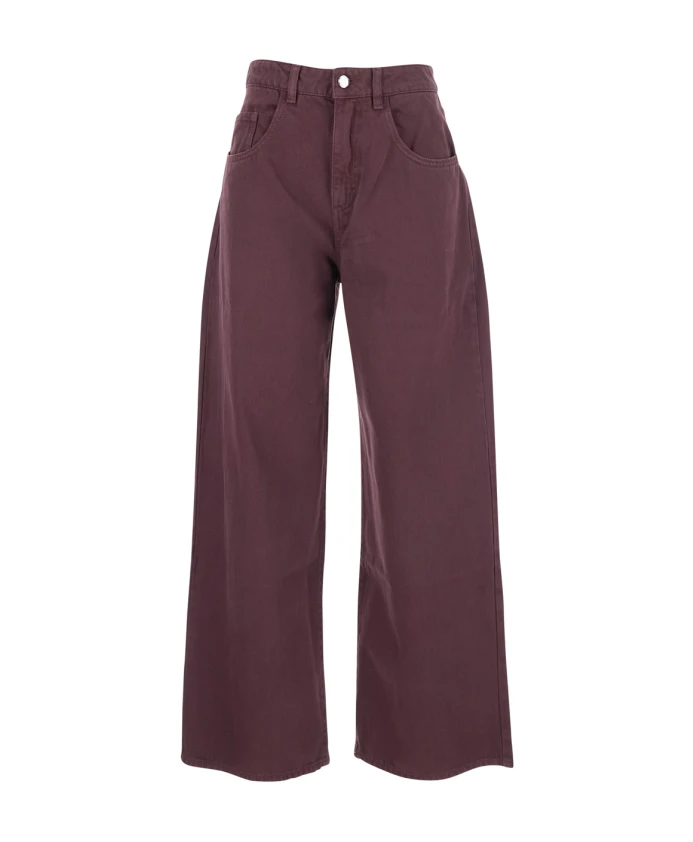 

Свободные джинсы бордового цвета с нашивкой с логотипом. Icon Denim, красный