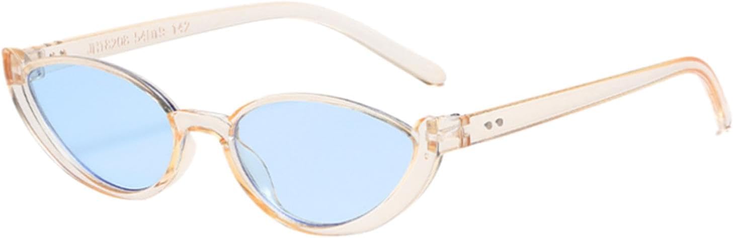 

Солнцезащитные очки с защитой UV400 | «Кошачий глаз», маленькая оправа, линзы конфетных цветов | для женщин и мужчин, для занятий спортом на открытом воздухе и вождения DSVIGF, Trans Tea Blue