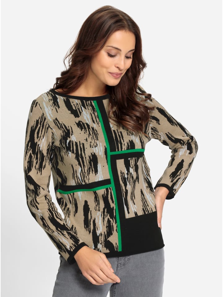 

Свитер с длинными рукавами в бежево-черном узоре WITT WEIDEN