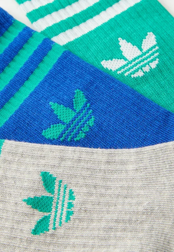 Носки 3S crew s 6p k Adidas Originals, средне-серый меланж/темно-синий/зеленый — фото 2