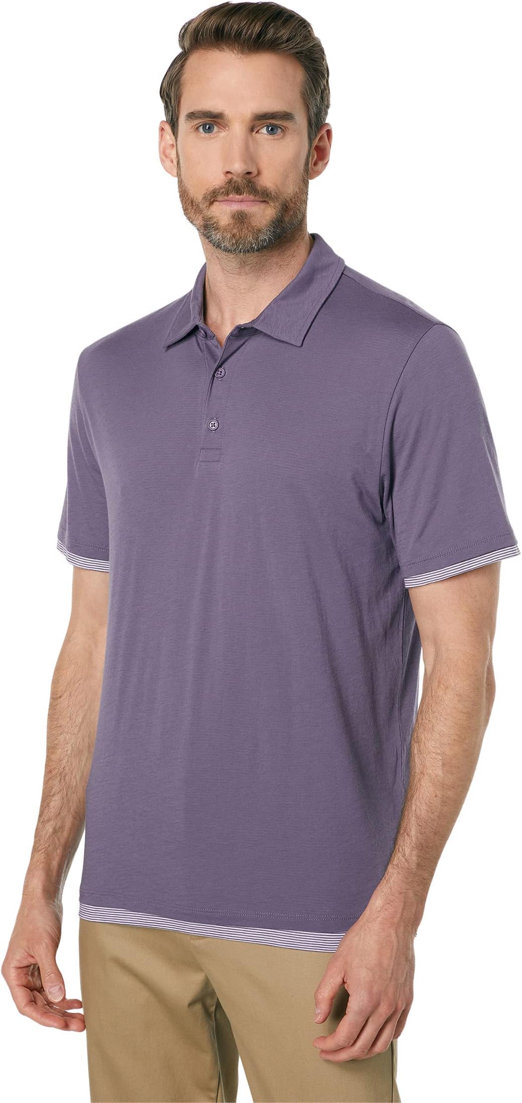 

Футболка Vince Double Layer Stripe Polo, цвет Barrymore/Barrymore Stripe