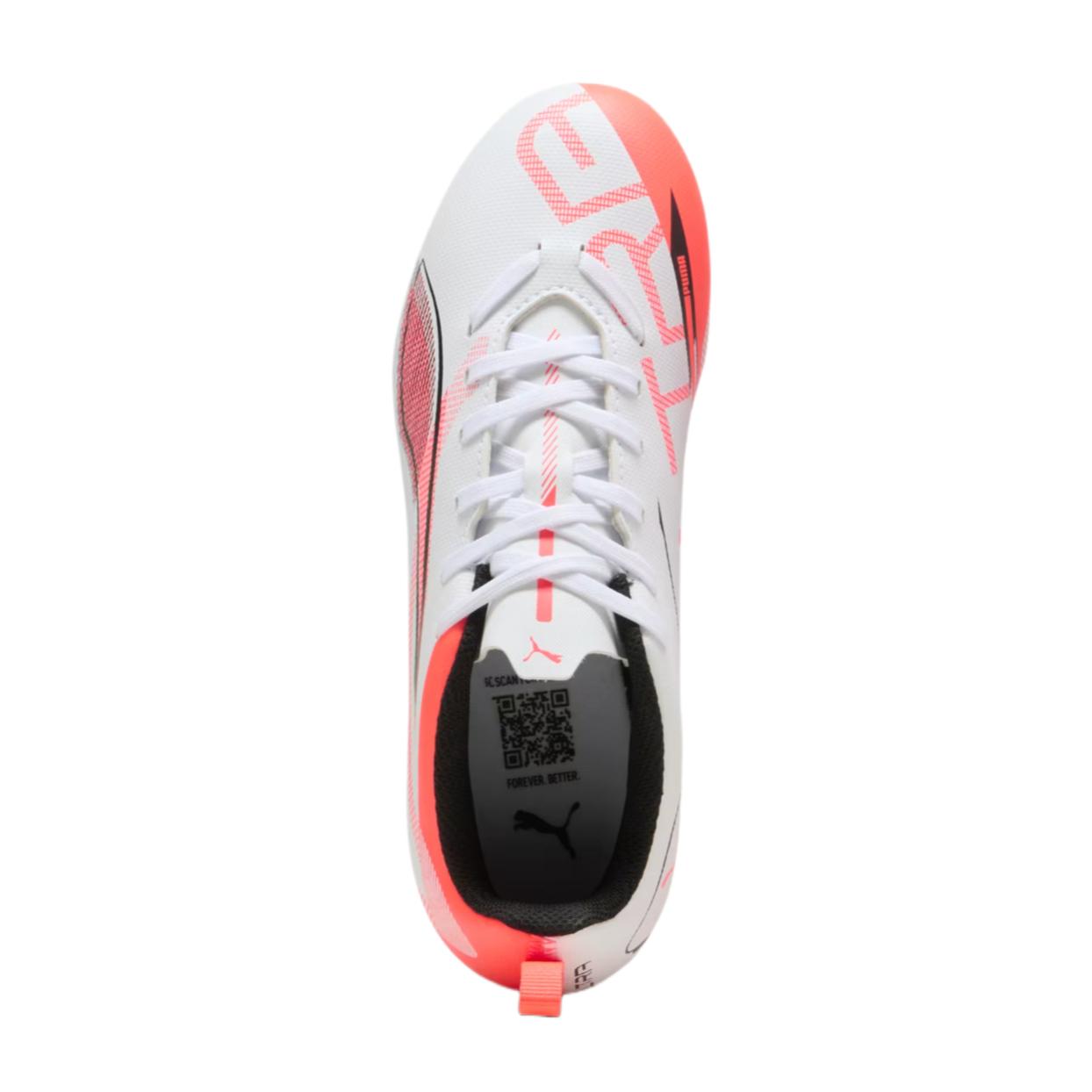 Ультра 5 коллекция низкие детские футбольные бутсы подростки PUMA, белый/красный — фото 4