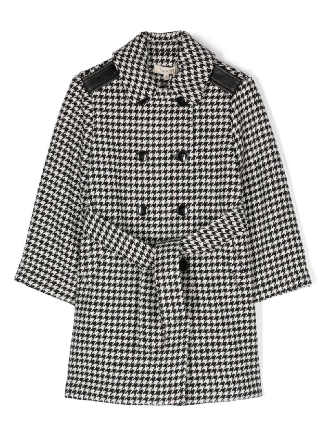 

TWINSET Kids тренч в ломаную клетку, черный