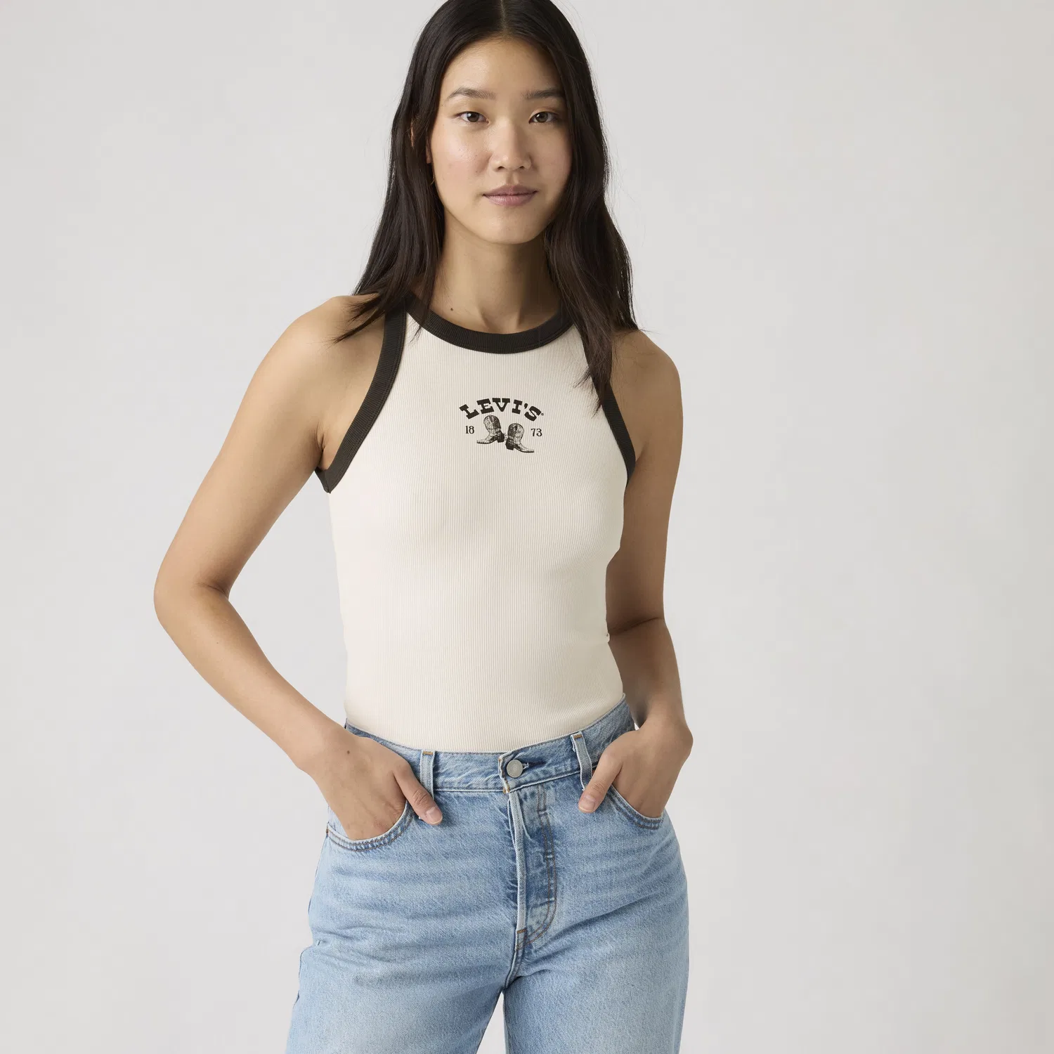 Футболка с длинным рукавом реглан с графическим принтом Levi's, White