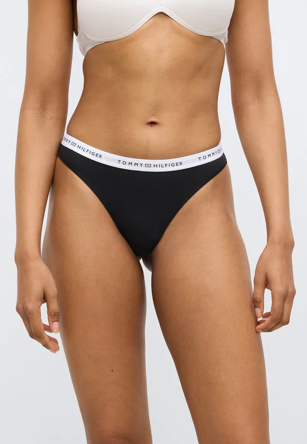 Трусики-Стринги с повторяющимся логотипом Tommy Hilfiger, Black — фото 3