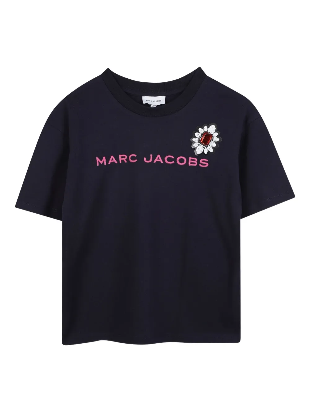 

Футболка с цветочной вышивкой Marc Jacobs Kids, синий