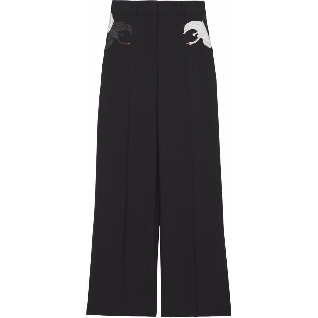 

Широкие брюки с графическим принтом Thalia Swan Burberry, черный