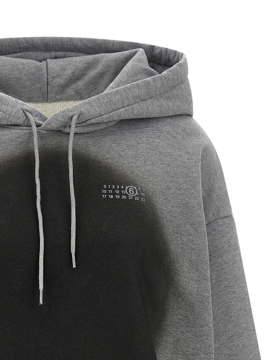 Худи с эффектом распыления и числовым логотипом MM6 MM6 Maison Margiela, серый — фото 3