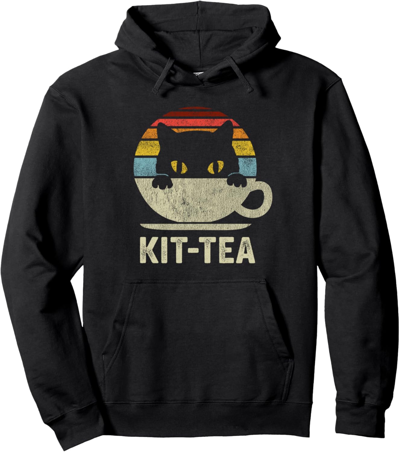 

Худи с изображением черной кошечки Kitty Black Kitty Cat Tea Lover's Gift Vintage Cat Gift Store