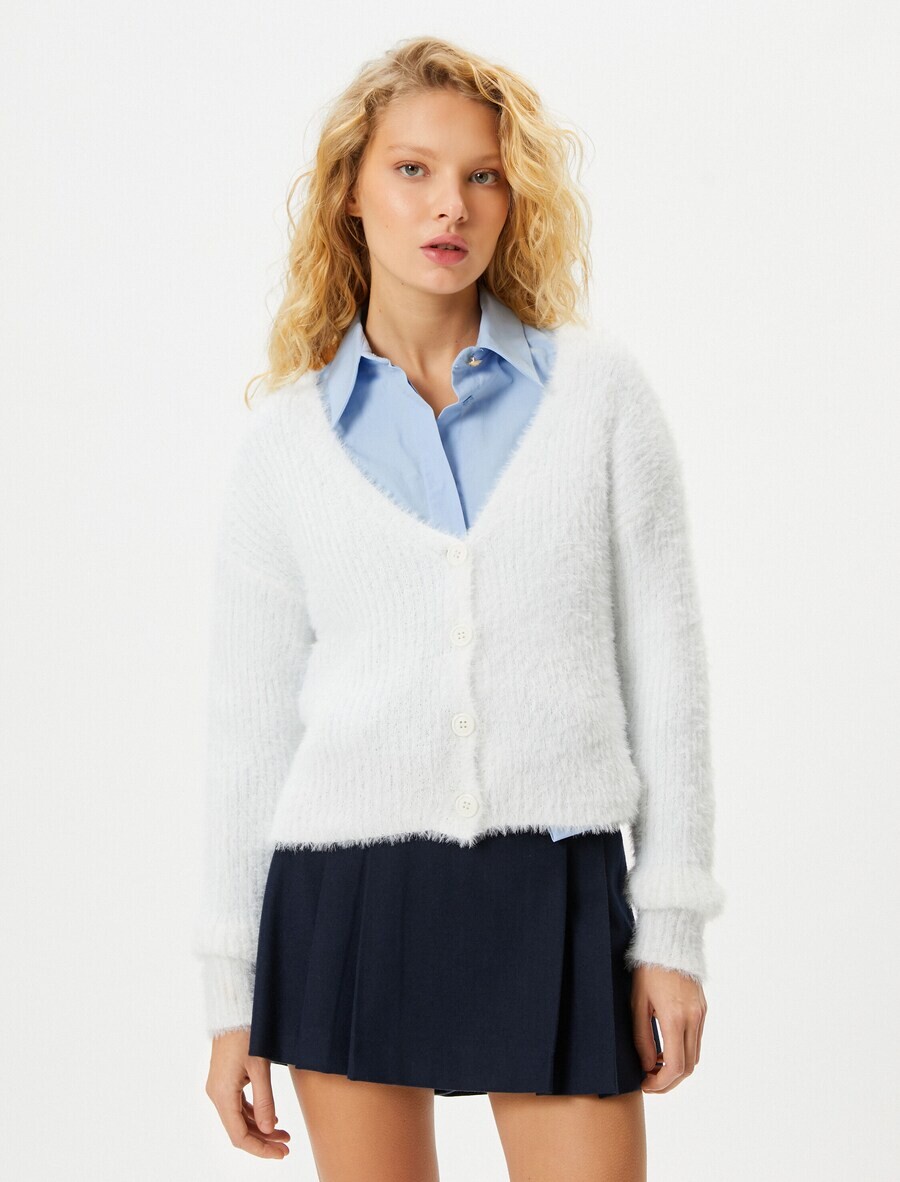 

Вязаный кардиган Koton Knit Cardigan, экрю