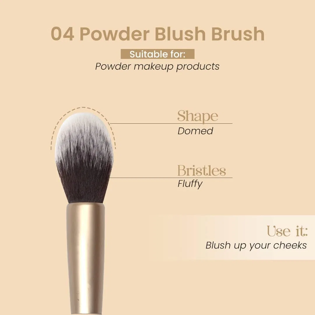 Кисть для румян Milagro Beauty с веганским ворсом бежевый — фото 3