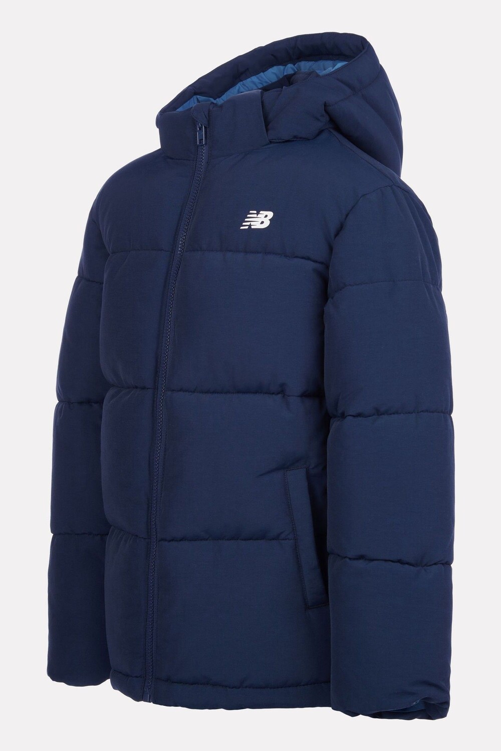 Мальчики с широкими перегородками пуховое пальто New Balance, синий — фото 2