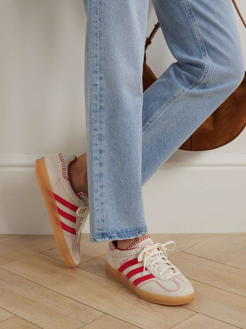 Замшевые кроссовки Gazelle для дома с кожаной отделкой Adidas Originals, бежевый — фото 2