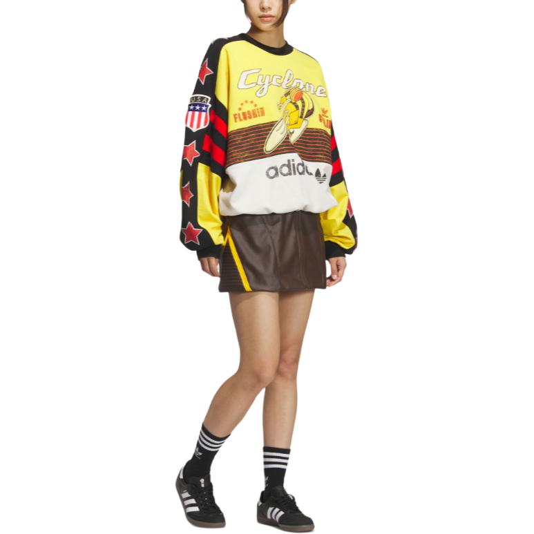 Толстовка FW25 для велоспорта унисекс Adidas Originals, желтый/белый/черный — фото 3