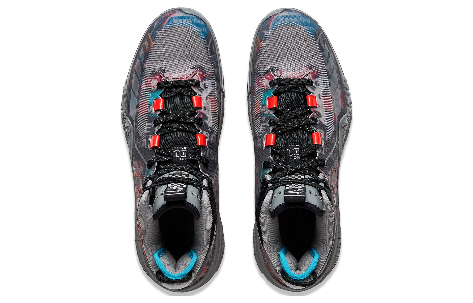 Баскетбольные кроссовки мужские Mid Top серо-черные LINING — фото 4