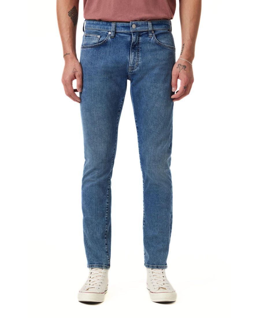 

Мужские джинсы Marcus Slim Straight Leg из светлой матовой ткани с кромкой Mavi Jeans, Light brushed blue