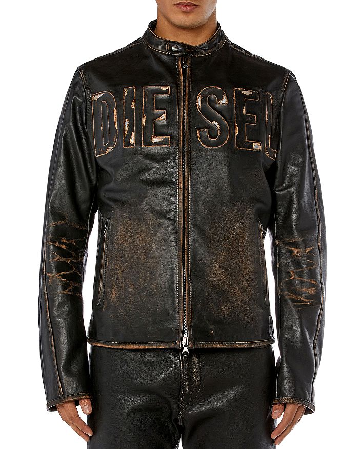 

Фирменная кожаная куртка Diesel, коричневый