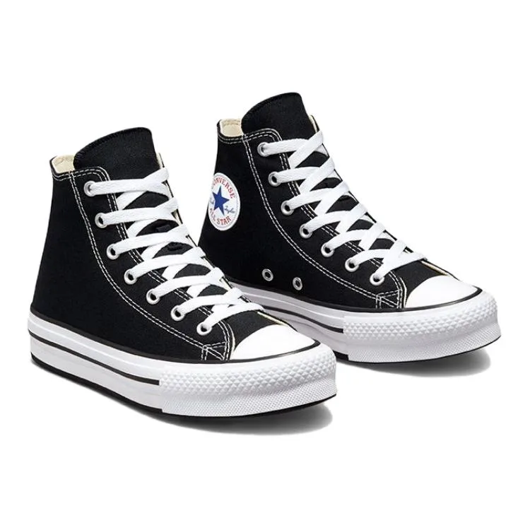 Converse Chuck Taylor All Star High Top детские кроссовки из холста черно-белые — фото 4
