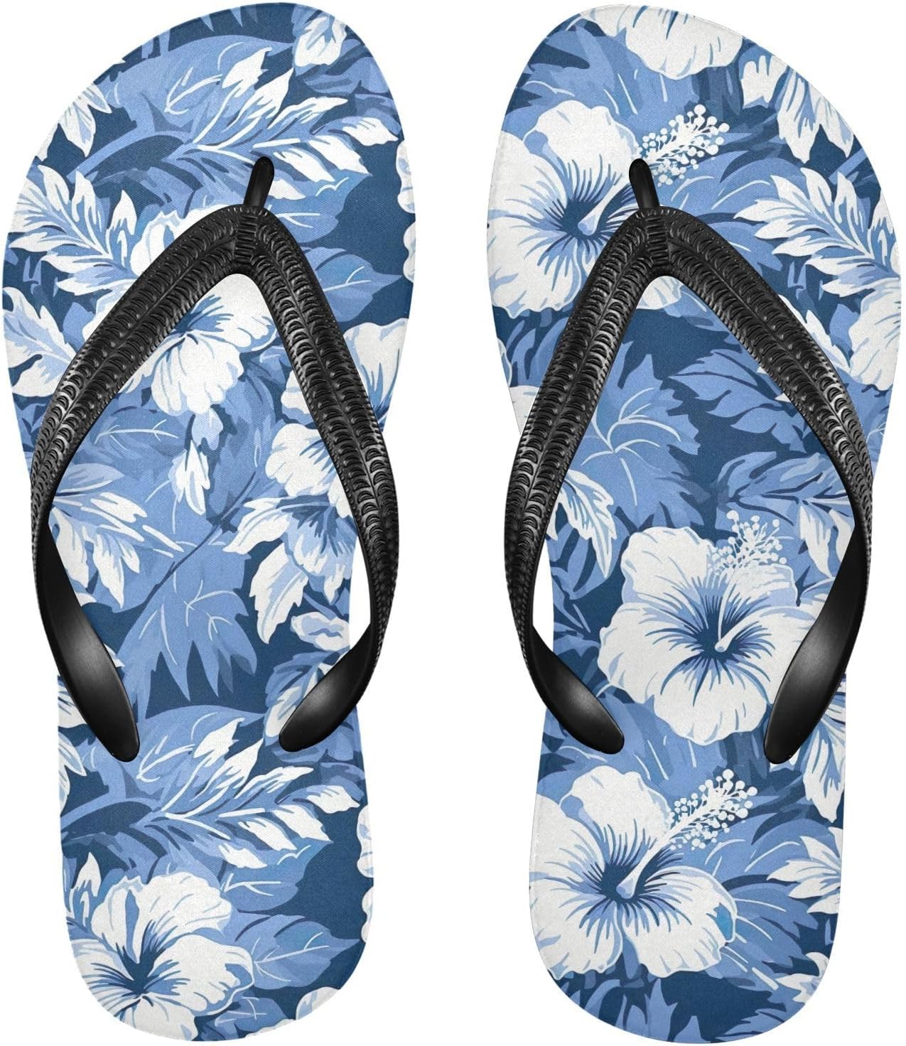 

Шлепанцы SPRIPORT с рисунком акварельных цветов, листьев и гибискуса, тонкие, удобные, повседневные, с нескользящей резиновой подошвой, для прогулок, летнего отдыха на пляже, Multicoloured