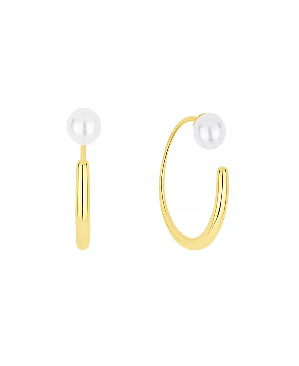 

Серьги-Кольца с имитацией культивированного жемчуга спереди и сзади And Now This, gold