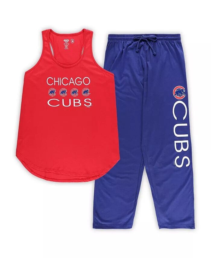 

Женская красная майка и брюки больших размеров Royal Chicago Cubs для сна Concepts Sport