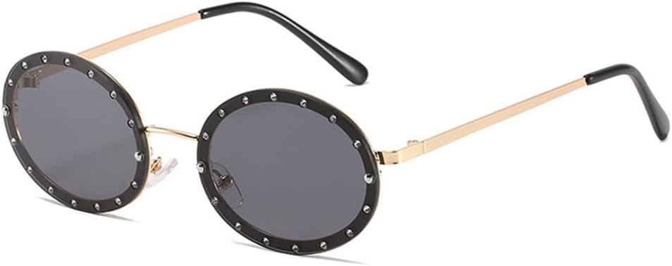 

Женские круглые солнцезащитные очки без оправы с металлическим покрытием и защитой от УФ-излучения UV400 для занятий спортом на открытом воздухе, бега и езды на велосипеде generic, Gold-black