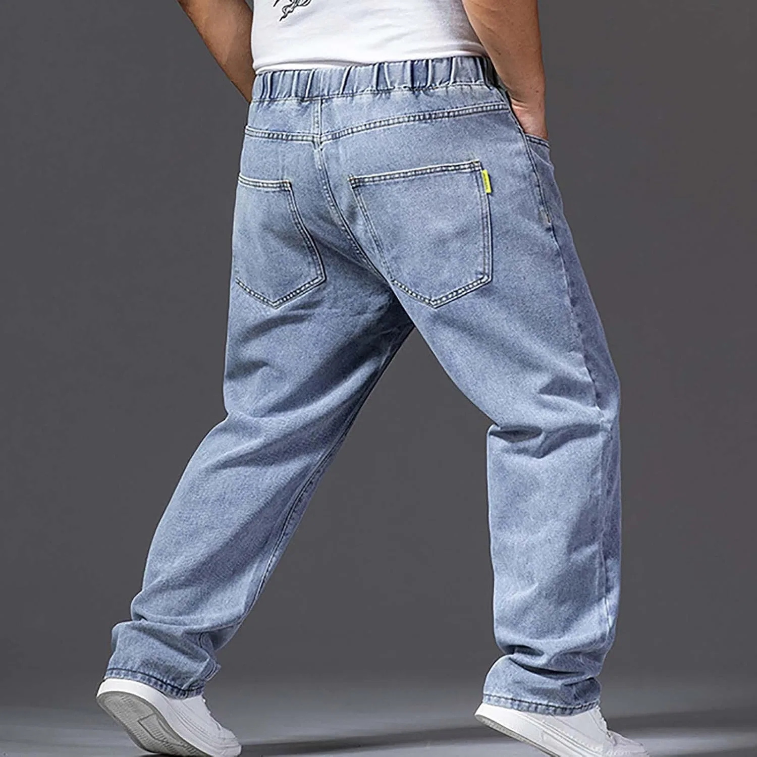 Джинсы свободные Baggy Wide Leg, синие — фото 3