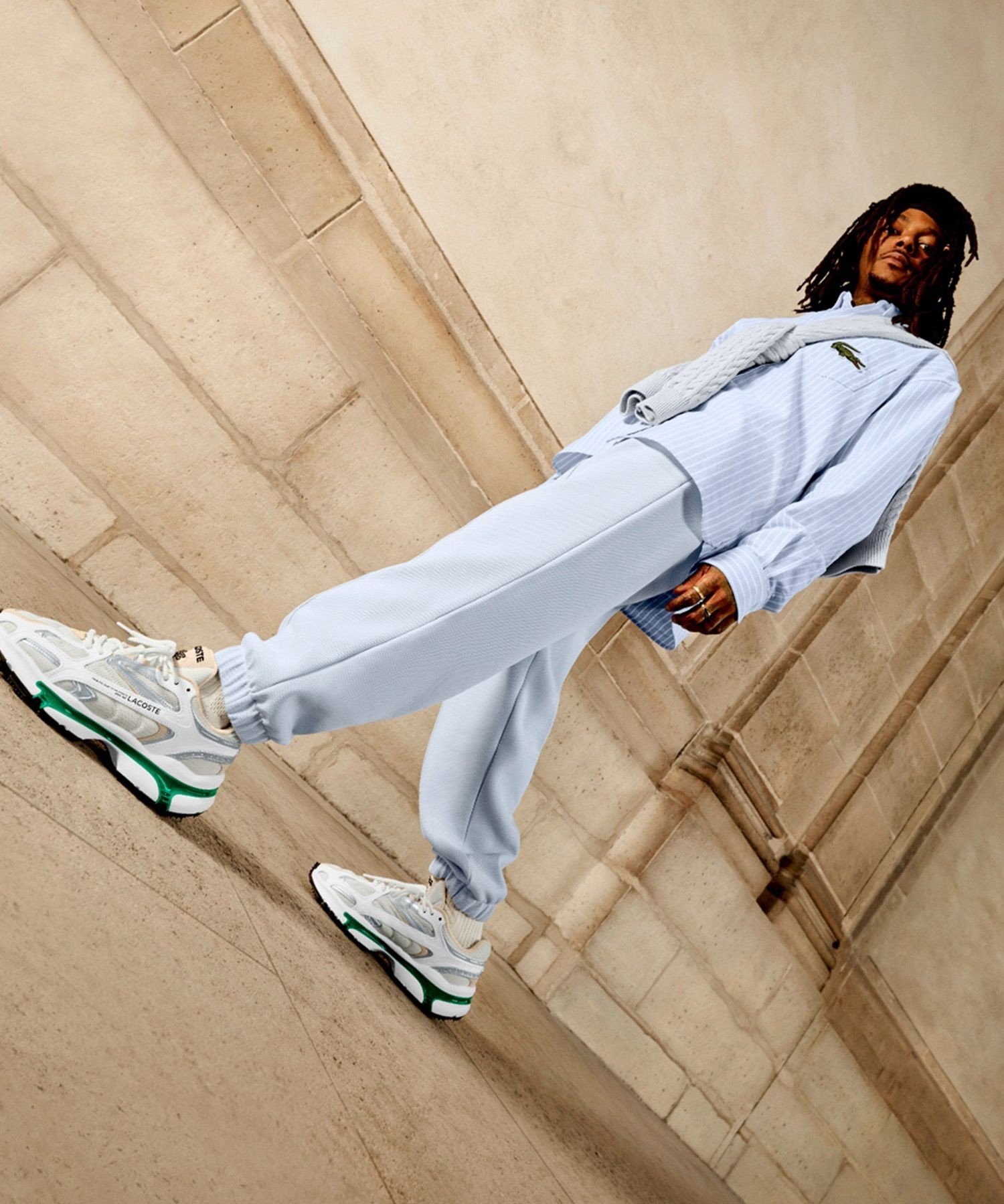 Мужские L003 2K24 124 1 SMA LACOSTE, White x Green — фото 2