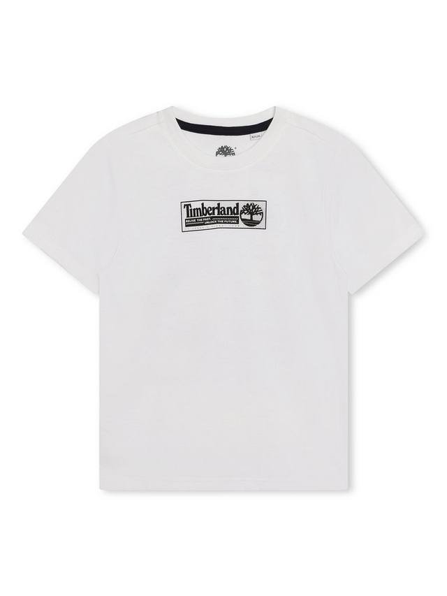 

Детская футболка из органического хлопка с логотипом Timberland, White