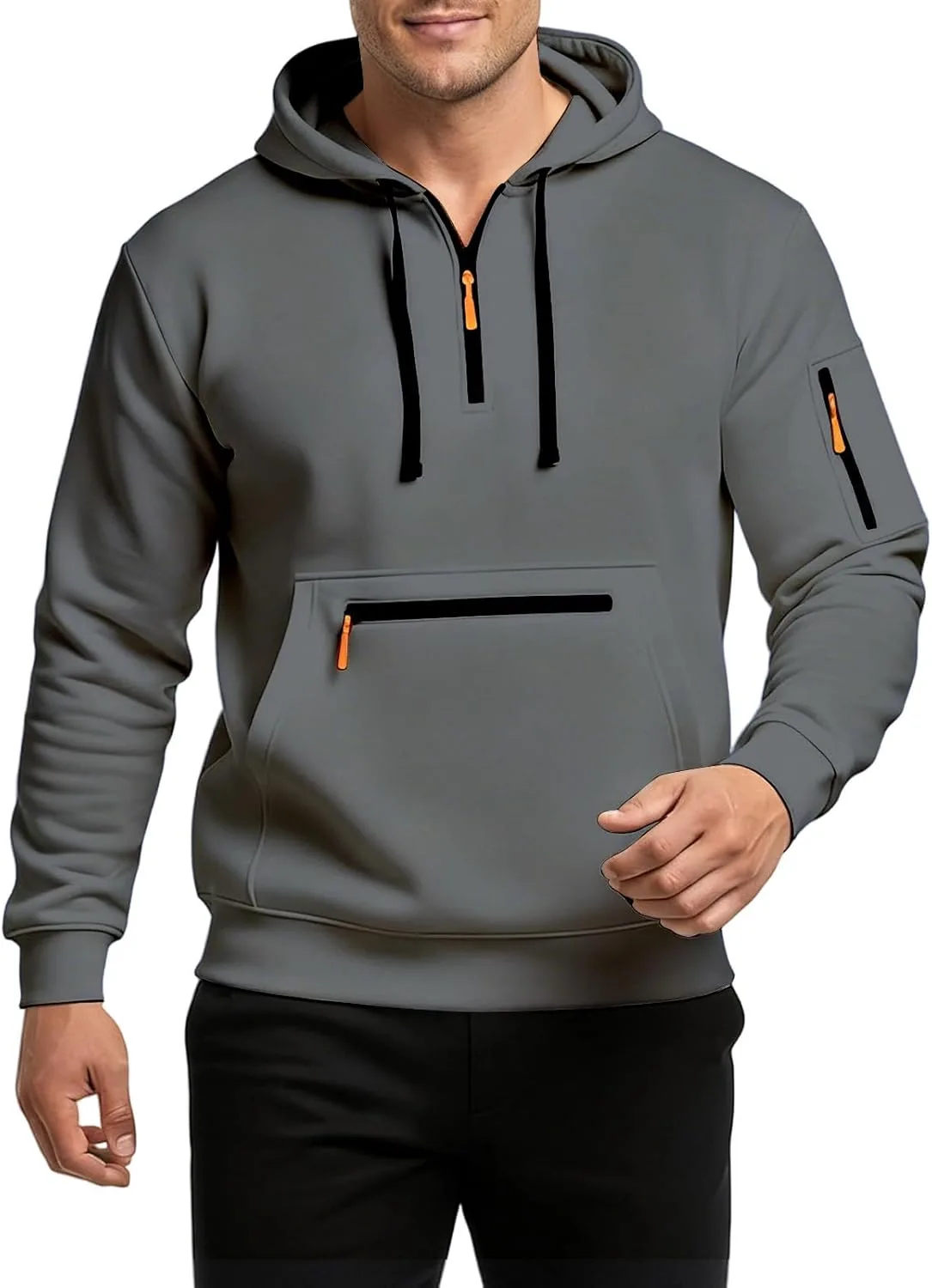 

Толстый флисовый худи с молнией на 1/4 для мужчин