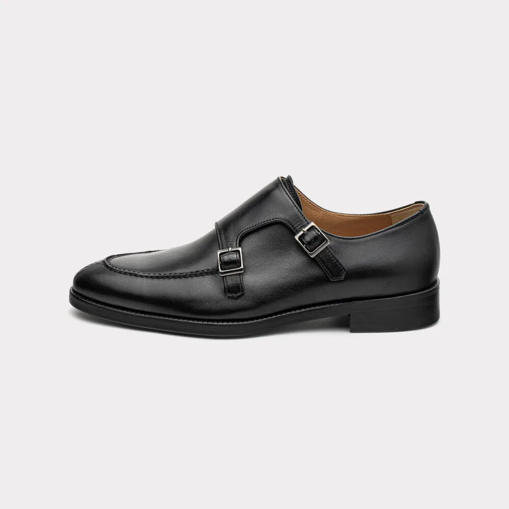 Мужские чёрные туфли Monk Strap с U-образным мысом от Charlse Votum
