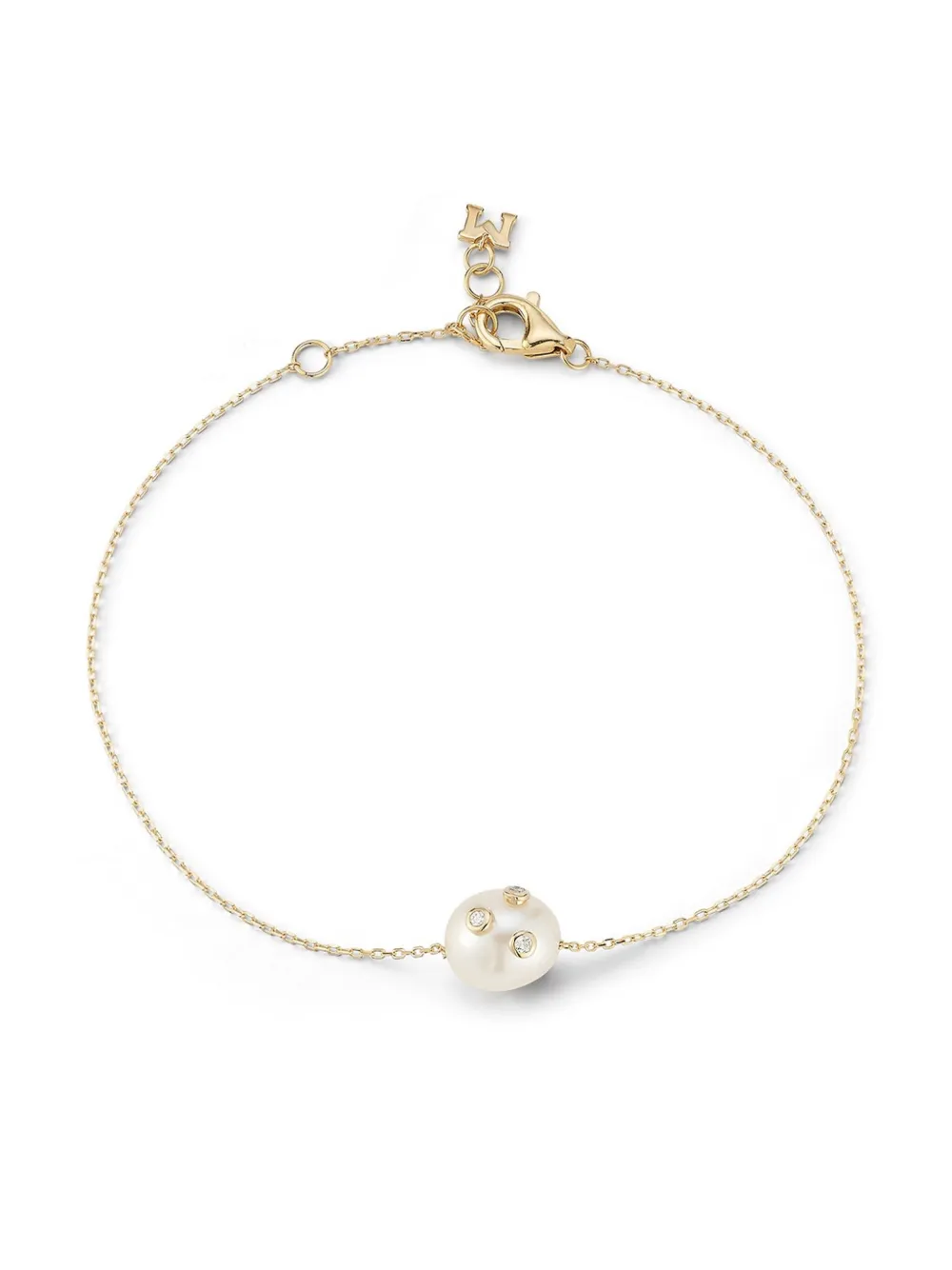 

Браслет из желтого золота с жемчугом и бриллиантами Mateo, золотой