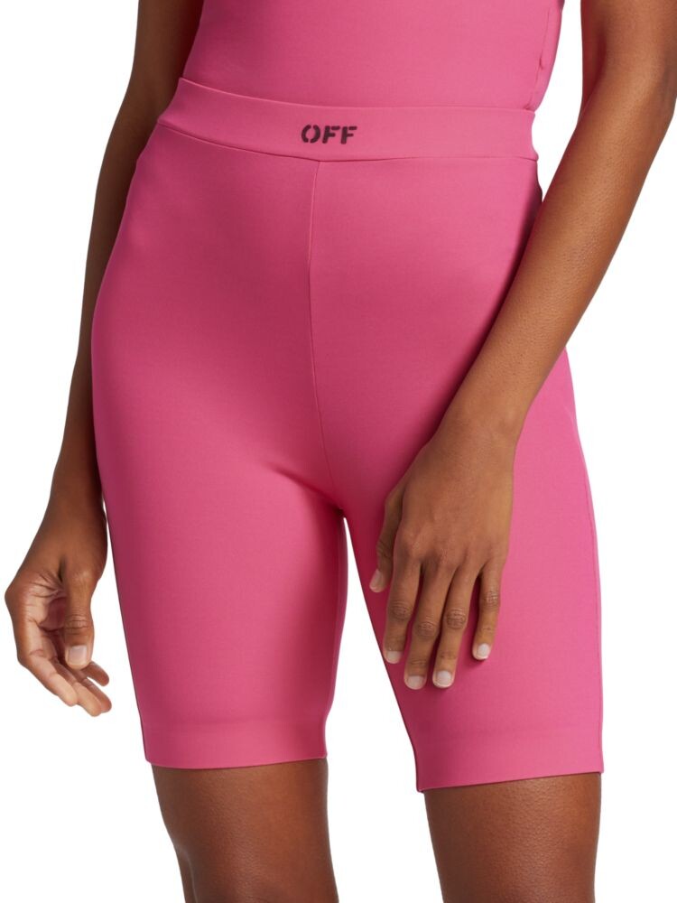 

Байкерские шорты с логотипом Off-White, цвет Fuschia