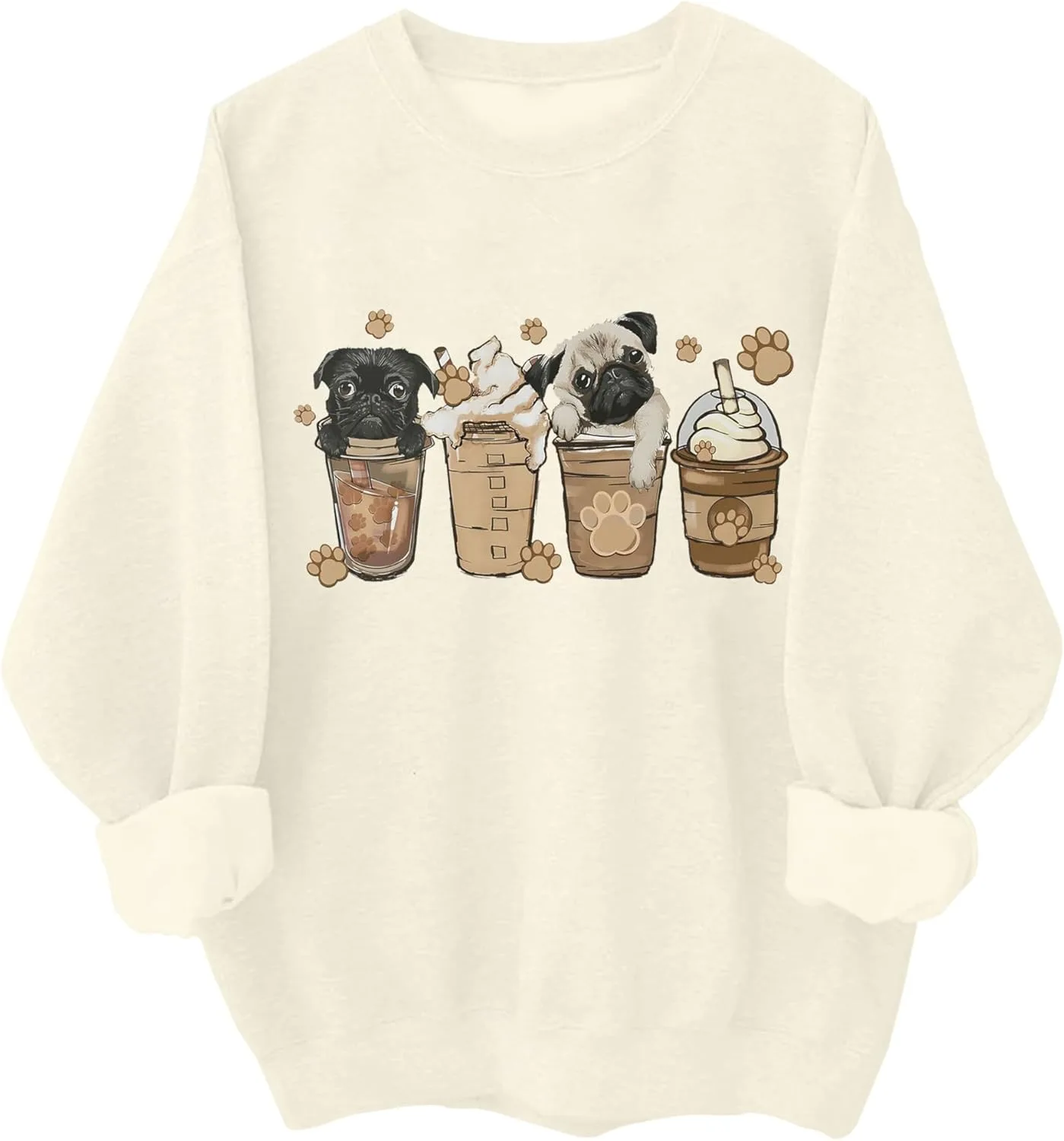 

Толстовка с капюшоном Cute Pug Coffee Relliot