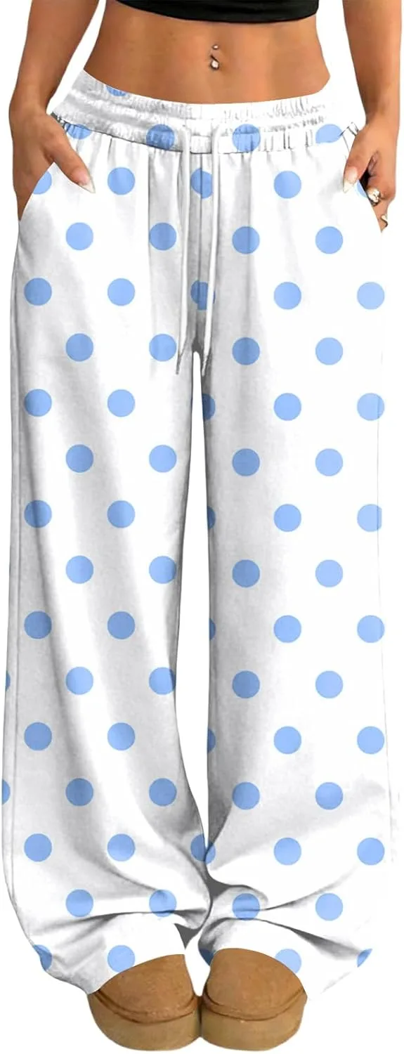 

Женские спортивные штаны с горошком, свободные, для отдыха lopmou