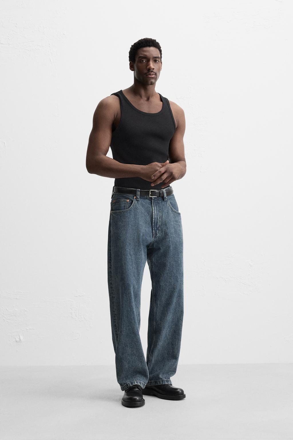 

Базовая майка в рубчик ZARA, черный