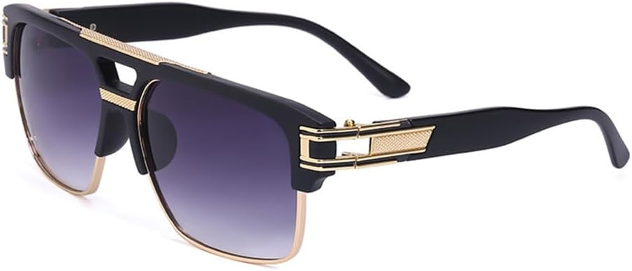 

Модные мужские солнцезащитные очки с крупной оправой, зеркальными градиентными линзами, прозрачными металлическими линзами, защитой от синего света и УФ-излучения UV400 KTUCN, Hd8