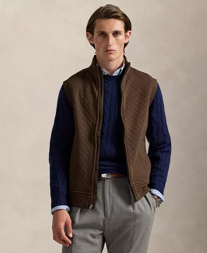 

Мужская стеганая куртка-жилет из двойного трикотажа Polo Ralph Lauren, коричневый