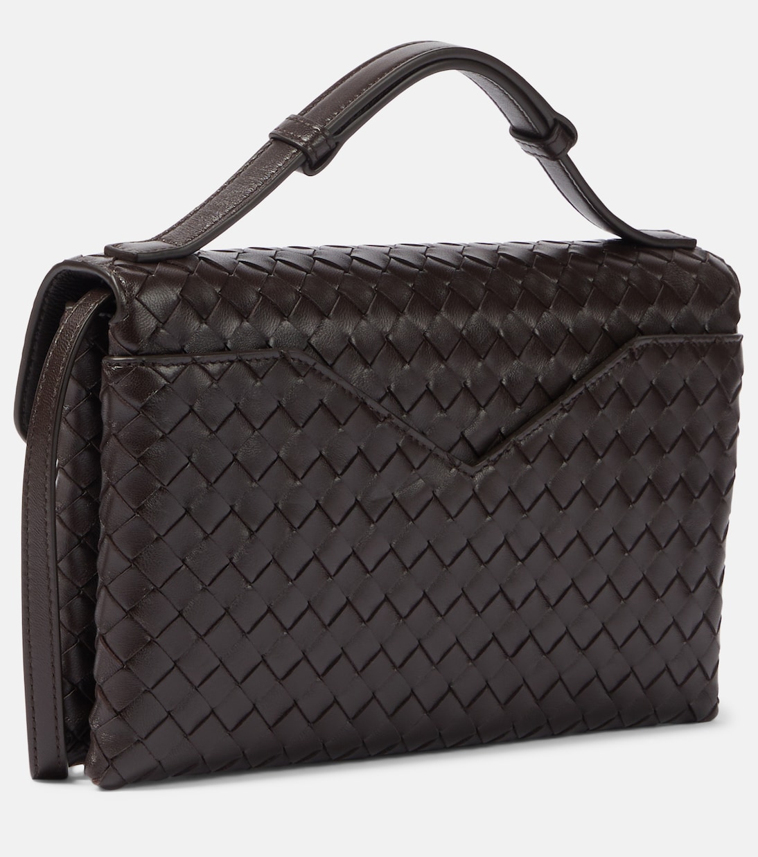 Кожаная сумка-кроссбоди Intrecciato с узловым замком Bottega Veneta, Fondant-M Brass — фото 4