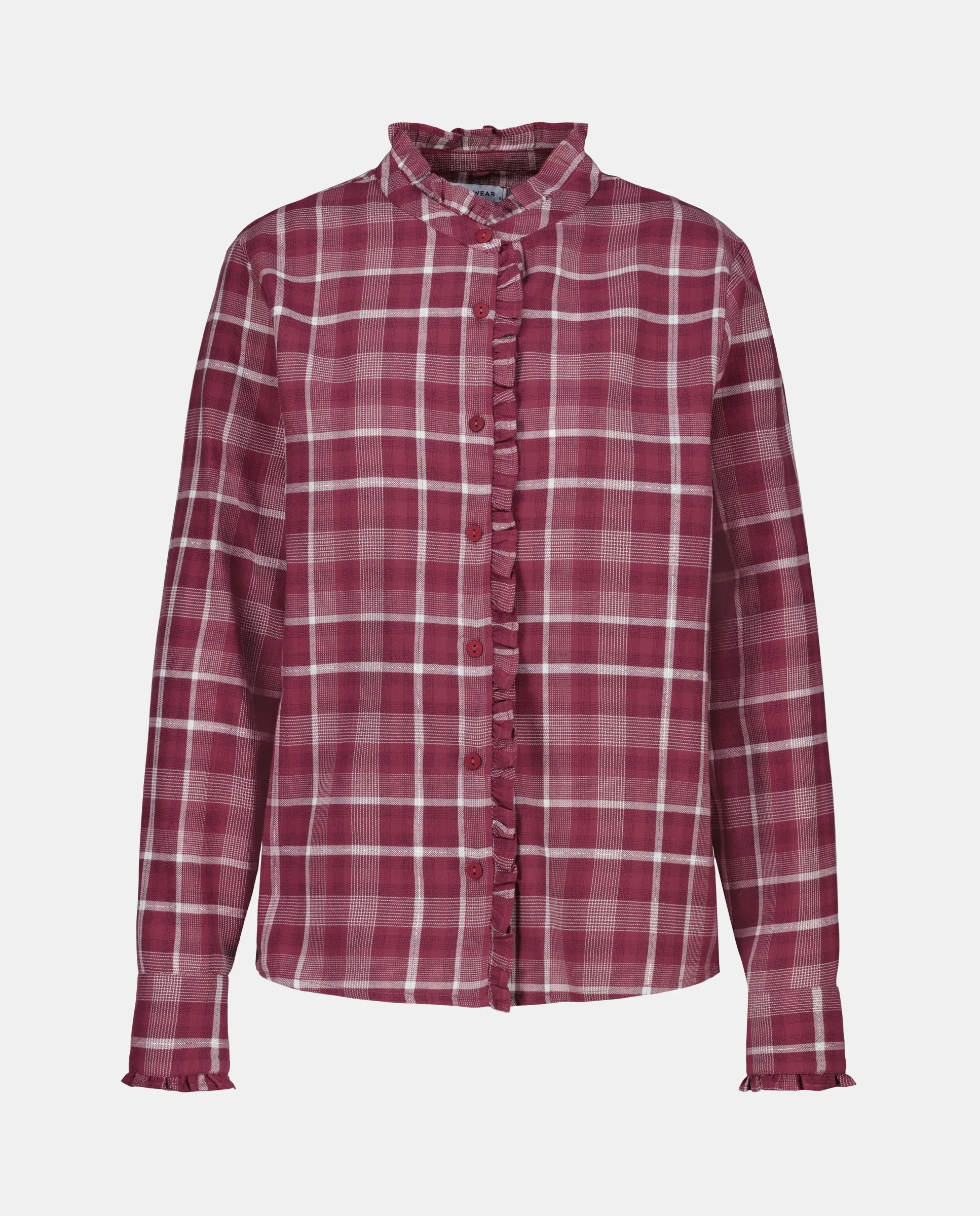 

Женская рубашка в клетку с рюшами Easy Wear, розовый