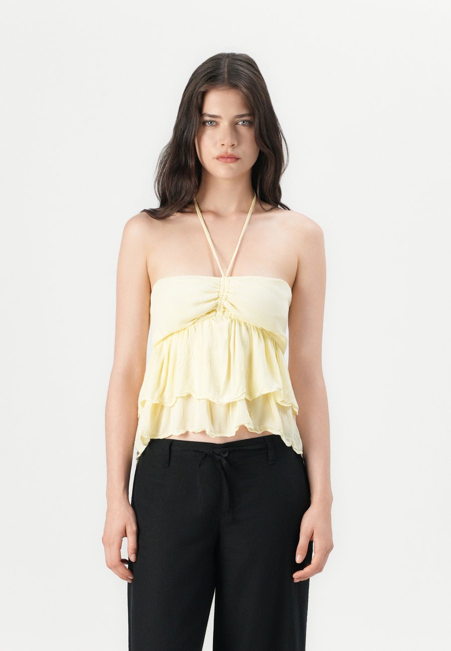 

Топ Hollister Co. STRAPLESS CONVERTIBLE DOUBLE TIER BABYDOLL, Yellow