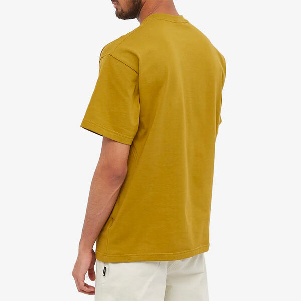 Футболка Men's Nike Solid Color Cotton Embroidered Logo Round Neck Short Sleeve Yellow T-Shirt, мультиколор — фото 3
