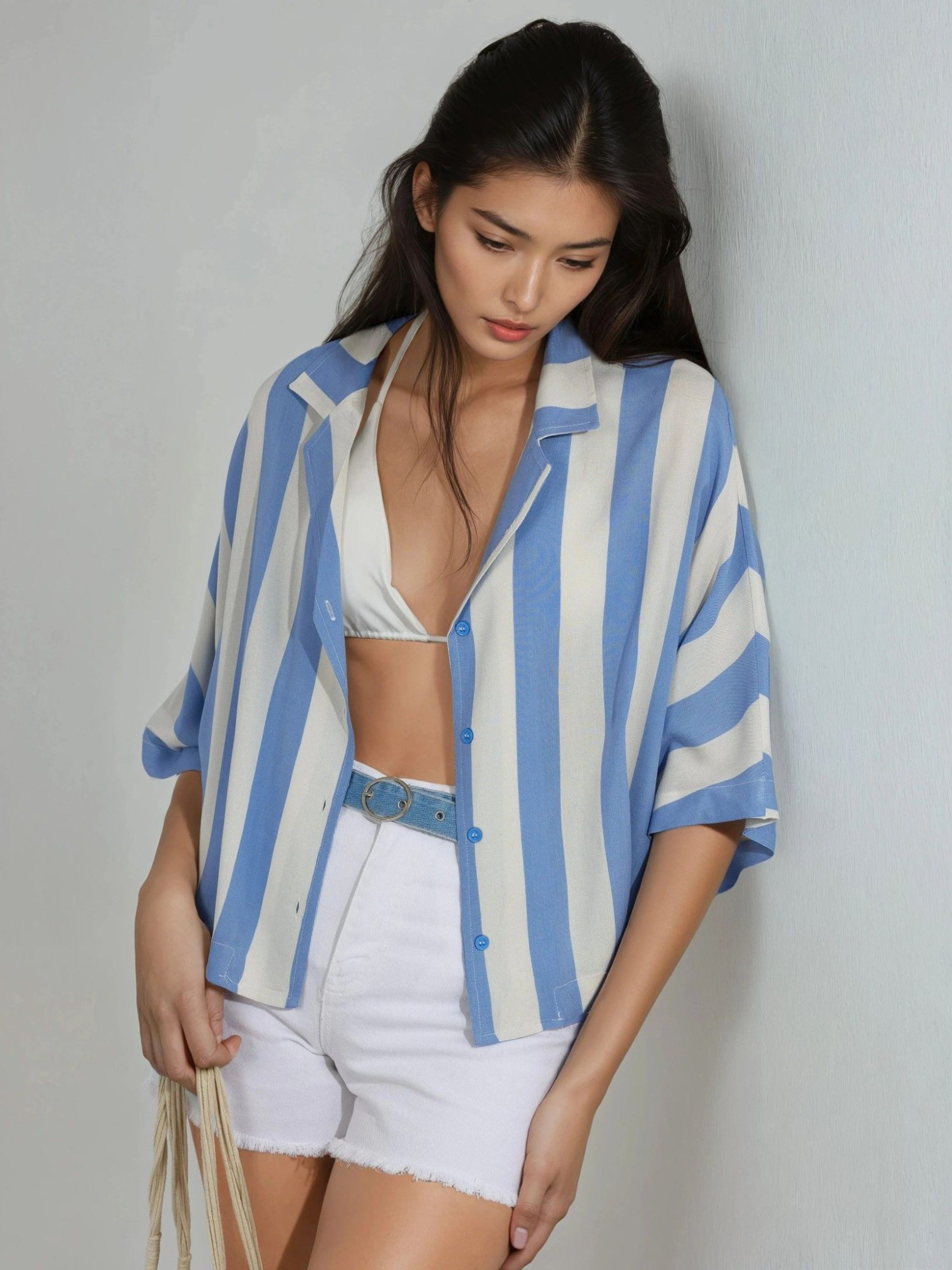 

Busem Блузка в цветах Royal Blue и Off White