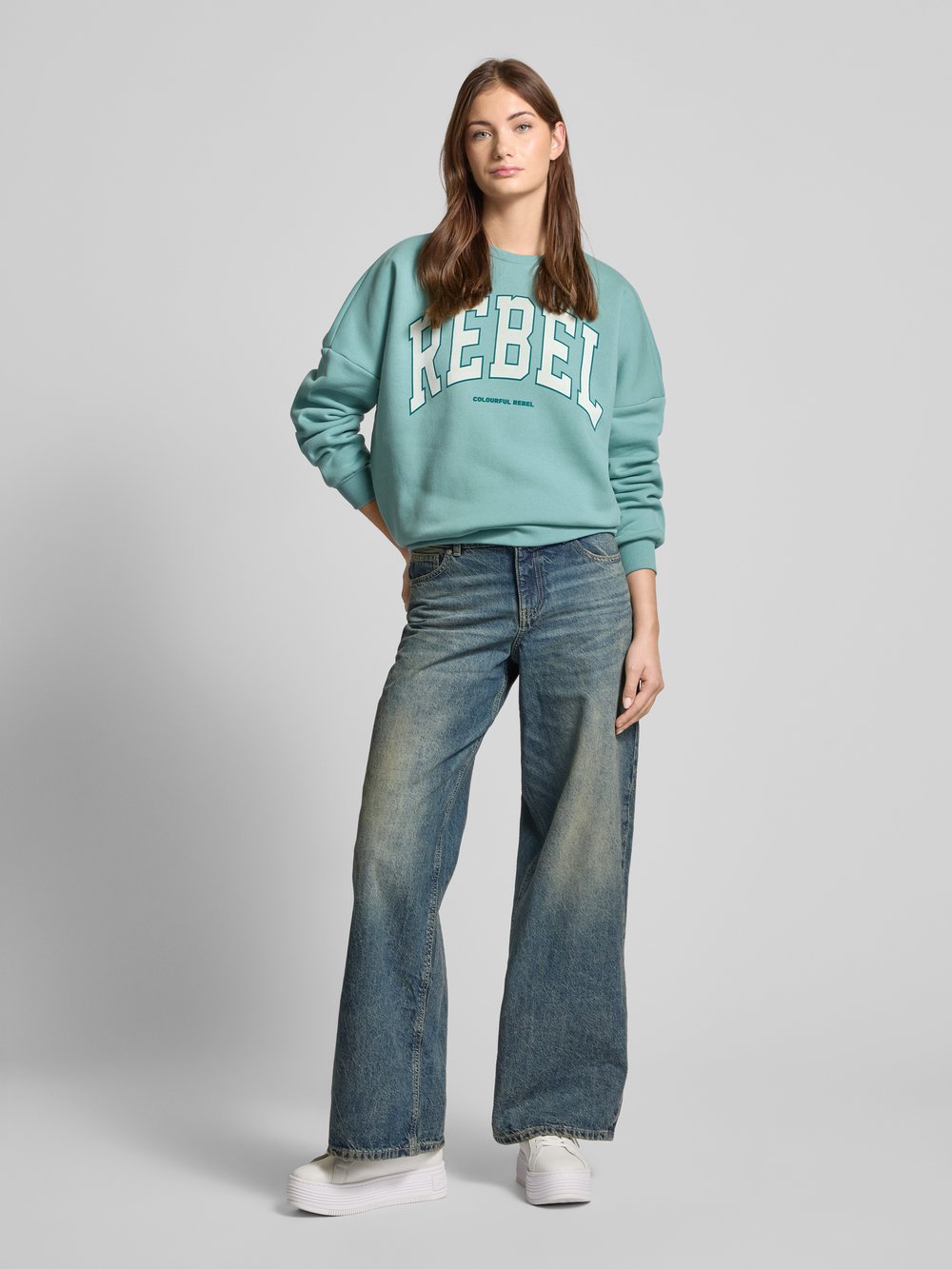 

Толстовка с этикеткой Colourful Rebel, светло-бирюзовый