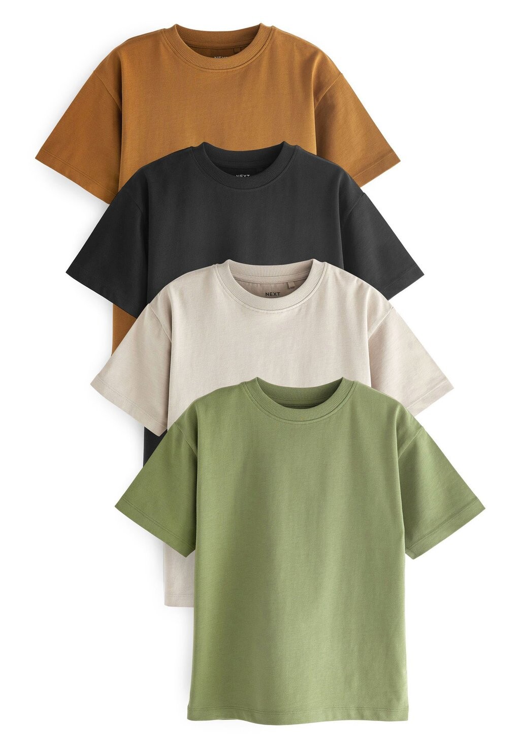 

Футболка базовая RELAXED FIT T-SHIRTS 4 PACK Next, цвет tan/brown/khaki/green