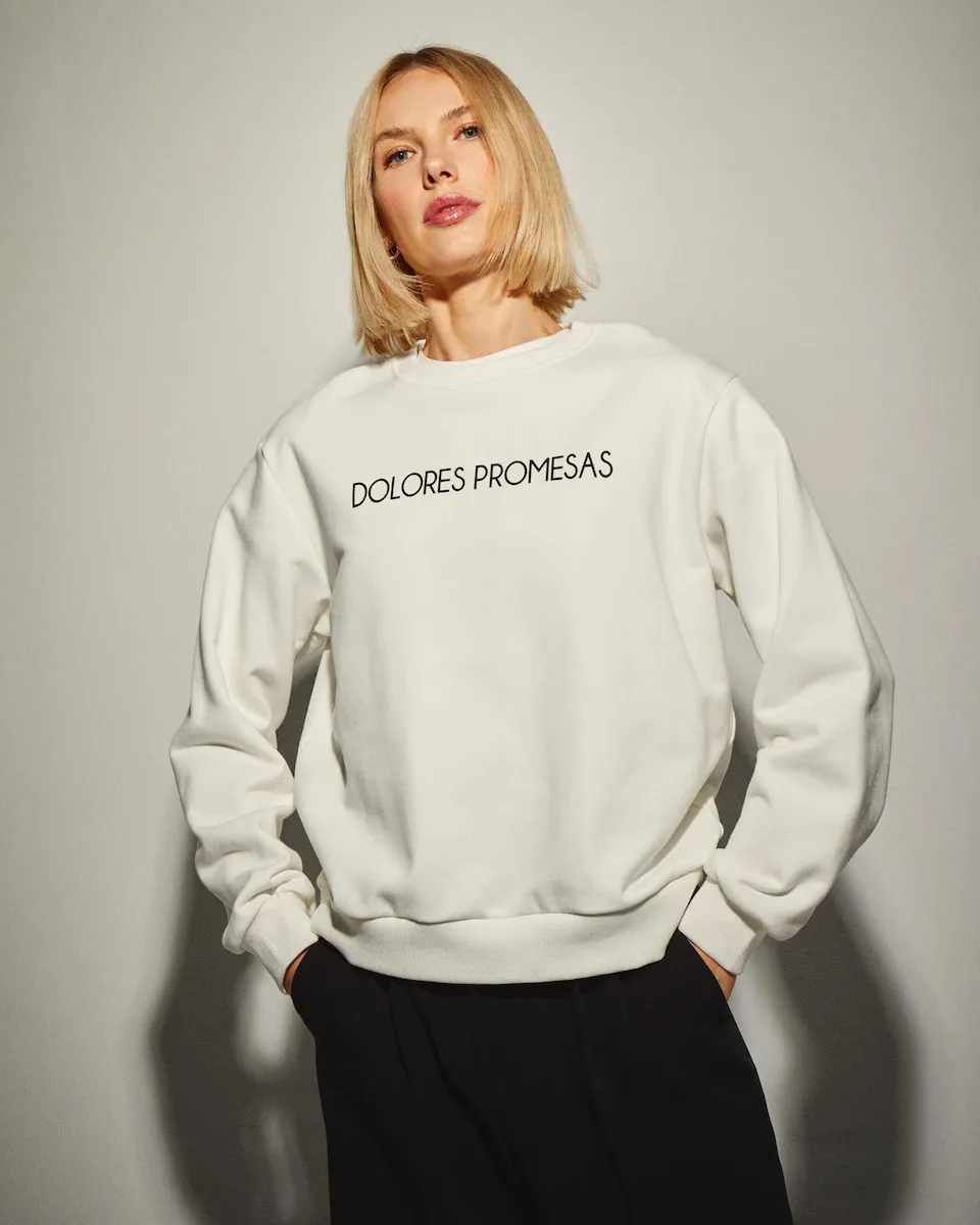 

Женский свитшот с круглым вырезом и длинным рукавом Dolores Promesas, белый
