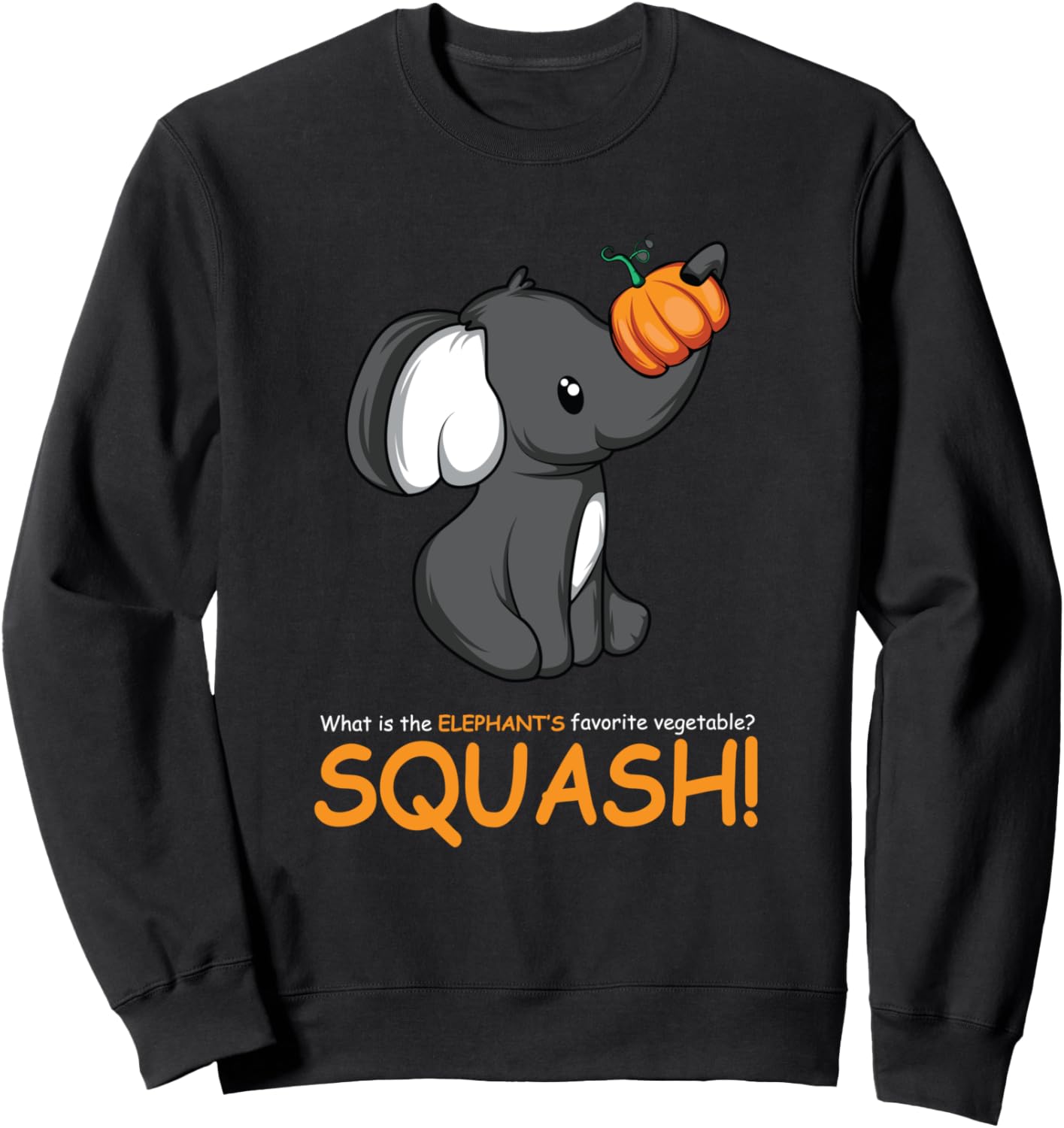 

Толстовка с изображением слона и тыквы для любителей животных Squash Elephant Leaf, Pumpkin, Squash, черный